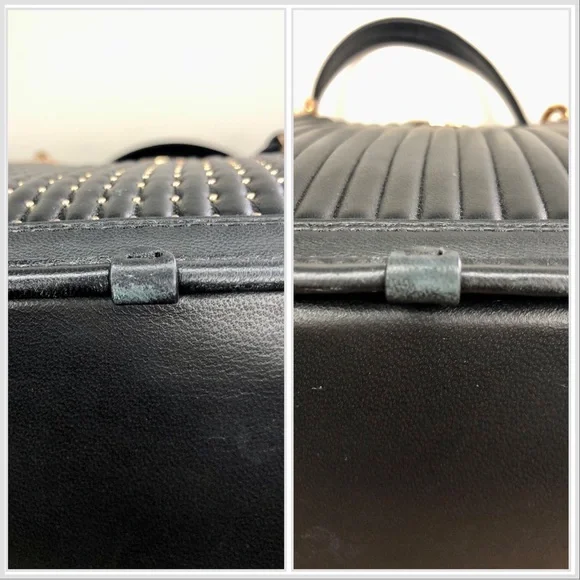 S⭕️LD‼️Coach Dreamer With Quilting And Rivets Gold/Black - Picture 11 of 12